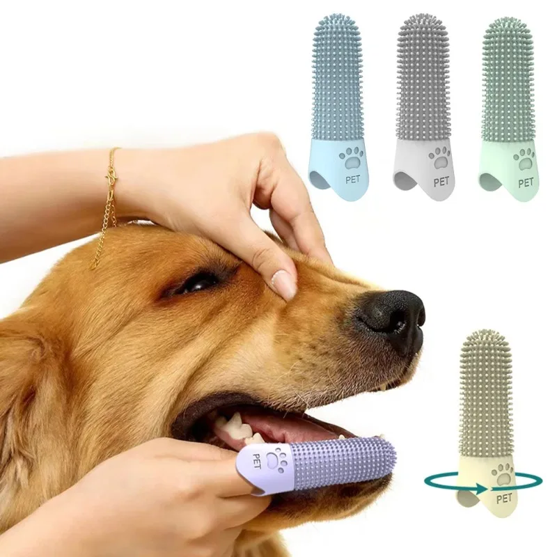 Cepillo de limpieza de uñas de silicona para mascotas, cepillo para dedos, cepillo de dientes para perros y gatos, limpieza de dientes para perros, cepillo de dientes para gatos, productos para mascotas