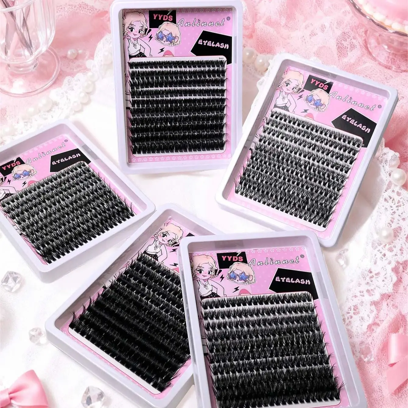 Pestañas postizas 3D DIY, juego mixto de 10 filas, rizador Natural, adelgazamiento tridimensional, maquillaje de pestañas multiestilo, superventas