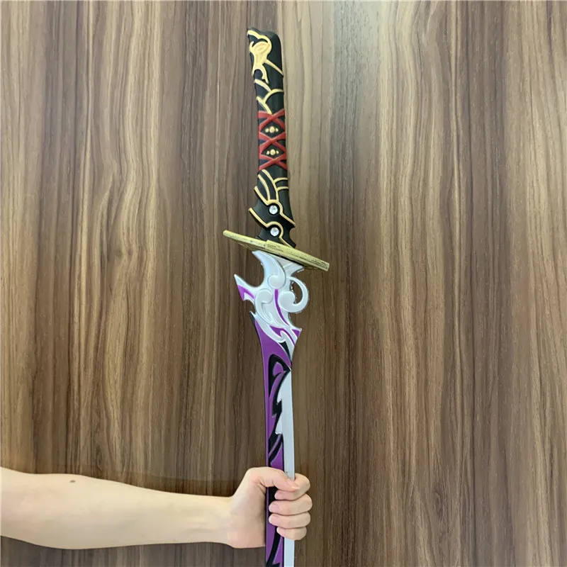 1:1 رايدن شوجون كاتانا السيف جنشين تأثير السيف بيلزبل موسو سلاح السيف تأثيري المرحلة الدعائم السلامة بولي PU نموذج هدية 105 سنتيمتر