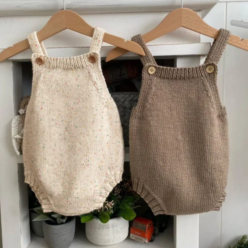 

Осенняя одежда для малышей, вязаный детский комбинезон для новорожденных, одежда для мальчиков и девочек, хлопковый комбинезон без рукавов для младенцев, комбинезон, одежда для малышей