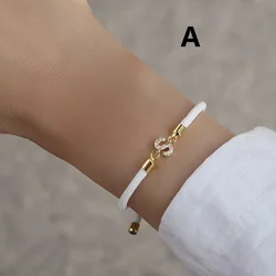 New Brand Fashion Initial Letter Charm Bracelet Women Pave Zirconia 26 A-Z Adjustable Rope Bracelet Women Jewelry Gift