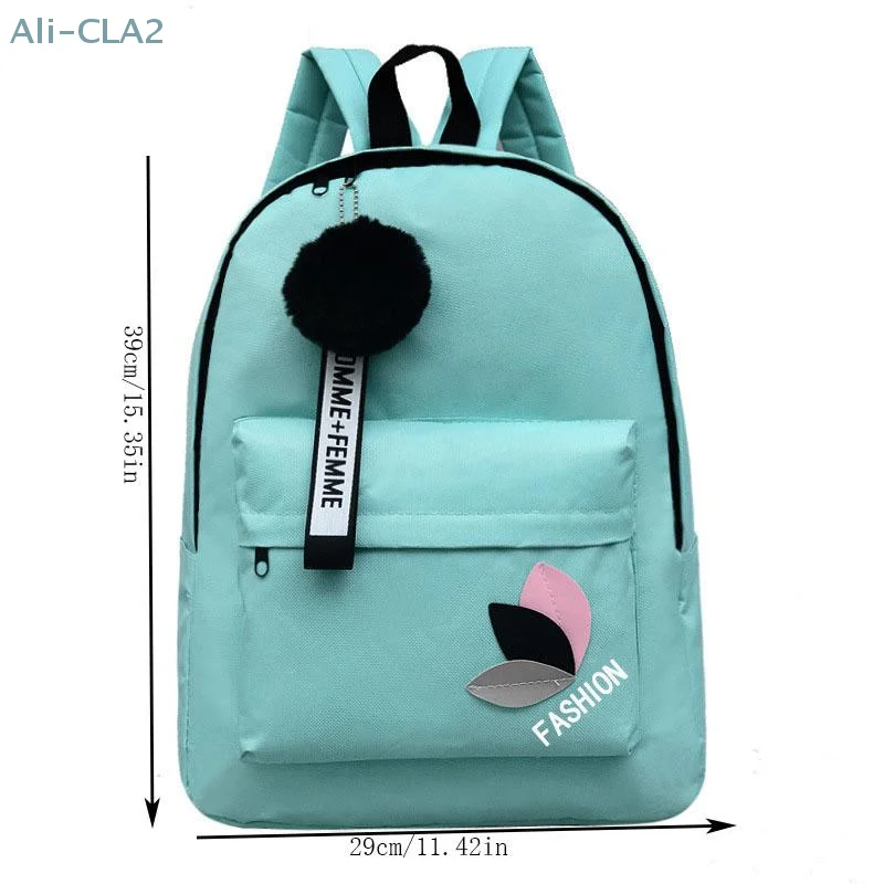 "Classic Leaf Print Backpack, Roomy Portable Rucksack, Zipper Closure, Women's Shoulder Bag, Unadorned Student Schoolbag."