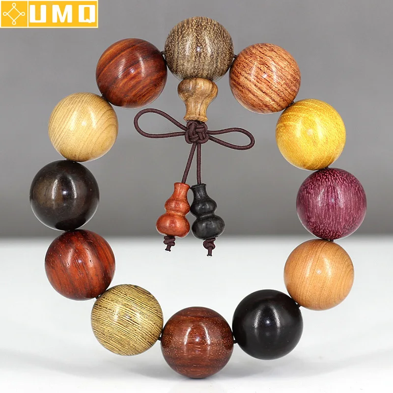 Buddhist Tibetan Men Prayer Beads Natural Handmade Bracelet Bangle Wrist Ornament Wood Buddha Bead Women