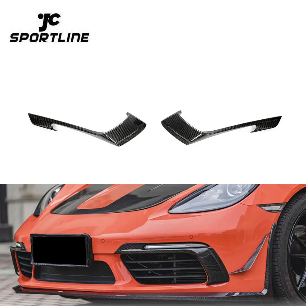 

Exterior Decoration Carbon Fiber 718 Front Canards For Porsche 718 Boxster Cayman 2016-2019