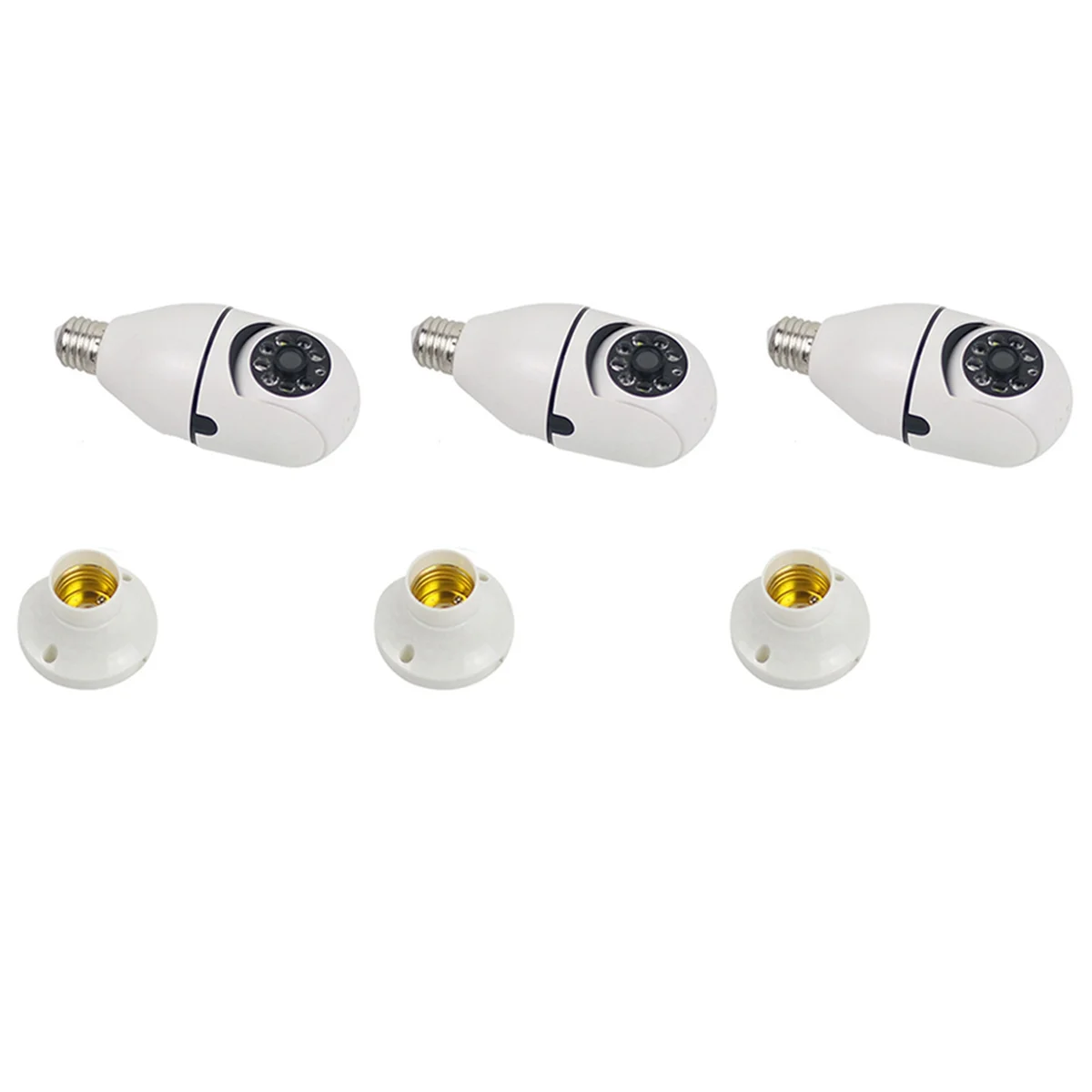 

3X 5G Wifi Bulb Night Vision Camera Surveillance Full Color Automatic Human Tracking Video Security Monitor Cam