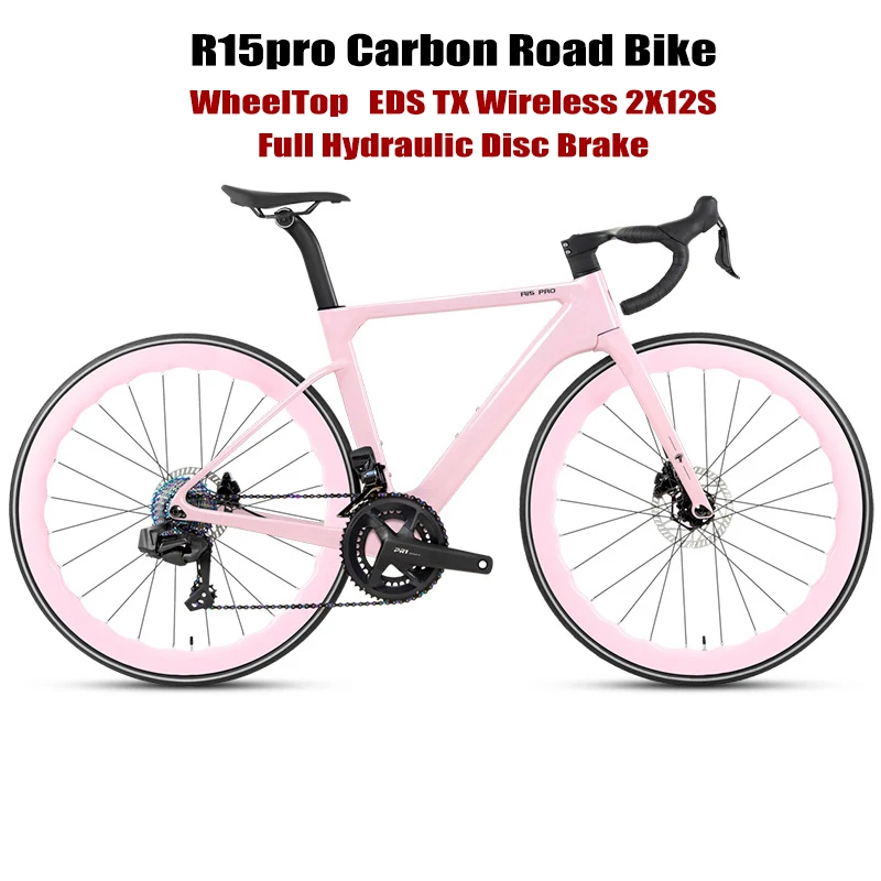 TWITTER R15pro Carbon Road Bikes WheelTop EDS 2x12S full hydraulic brake Wireless Electronic Racing Bicycle for Men and Women