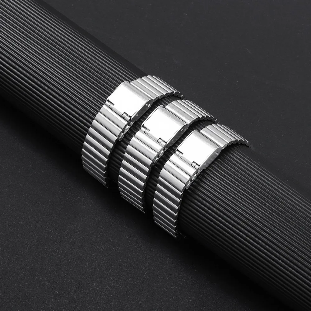 10/12/14/16/18/20mm Ultra-thin Metal Watch Straps Stainless Steel Watch Band for Omega Men Women Bracelets Wristbelt Accessories