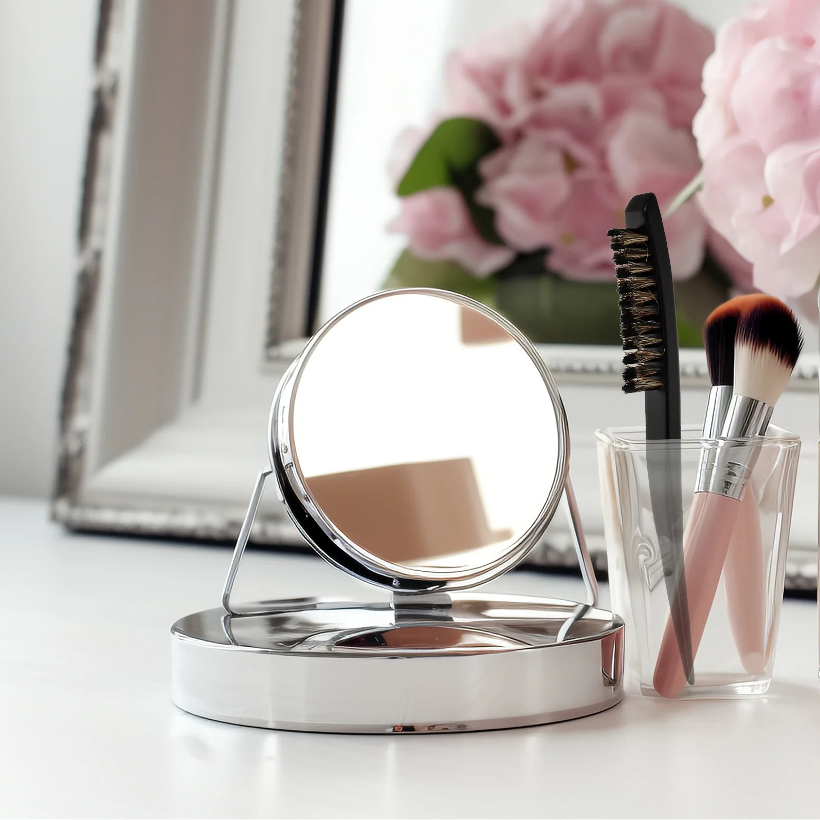 

HAKIDZEL Pointed Tail Comb Wooden Handle Dense Stiff Bristle Brush for Hair Styling Slick Back Teasing Parting Women