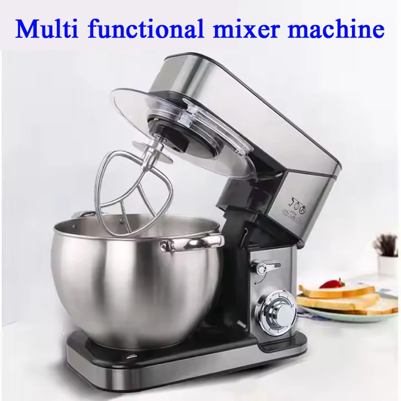 Electric Food Mixer,6 Speeds,with 304 Stainless Steel Bowl,Tilt-Head Dough Mixer,Dough Hook,Beater,Whisk,Splash Guard 、Spatula