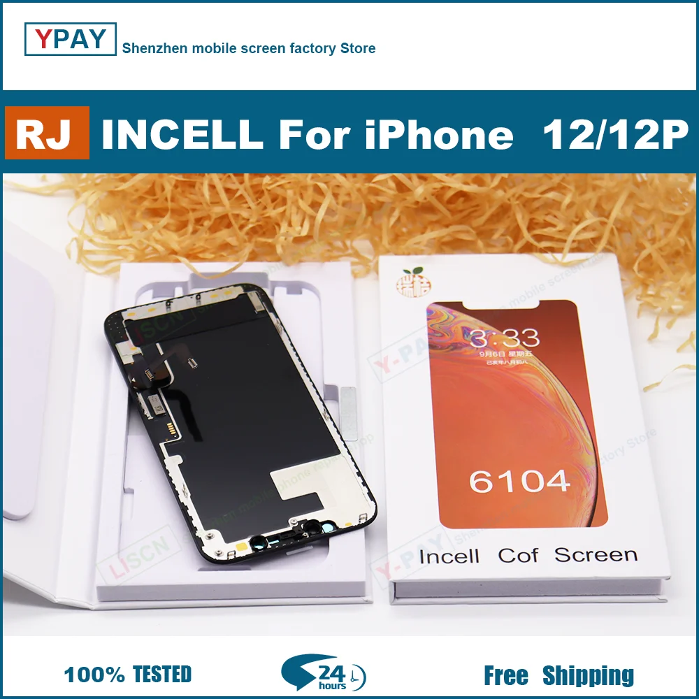 RJ Screen For iPhone X XR XsMax 11 12 13 14 14Plus LCD Display Touch Screen Digitizer Assembly No Dead Pixel Replacement Parts