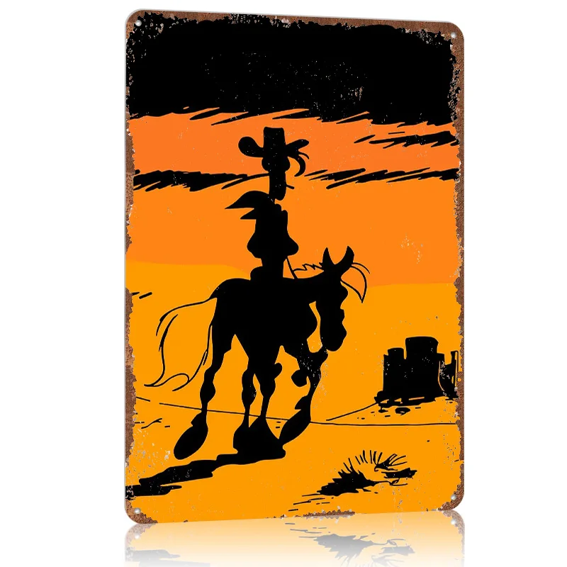 لاكي لوك على جولي البلوز تين تسجيل ملصق معدني زينة عتيقة علامات معدنية قابلة للتخصيص لتزيين جدران الفن ديكور المنزل #1