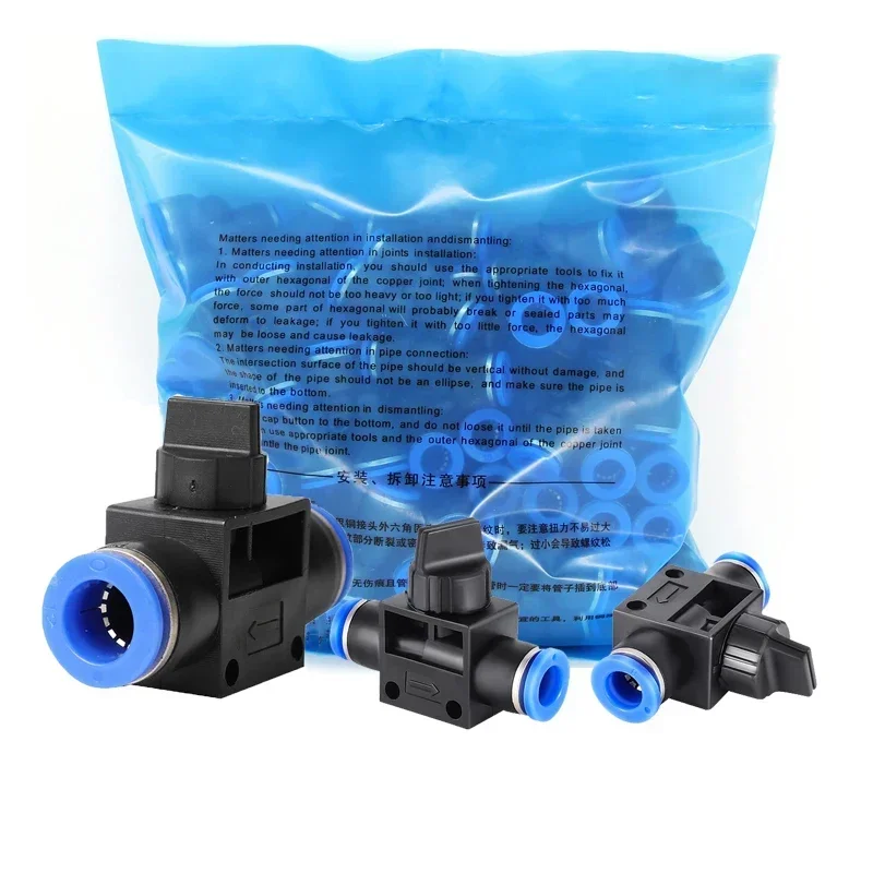 50pcs Pneumatic Fittings Hands Valves Fitting Speeds Switch Controller Air Water Tube Connector HVFF 4mm 6mm 8mm 10mm 12mm