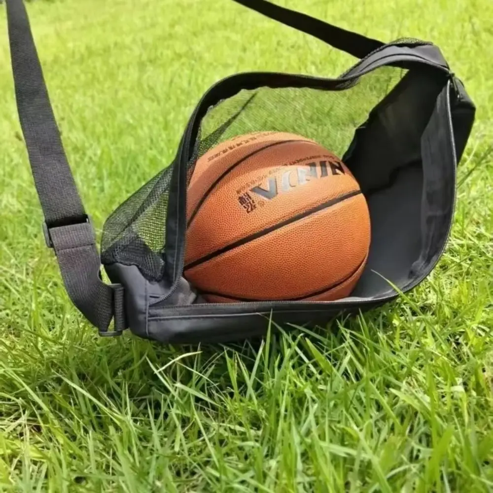 

New Large Capacity Basketball Bag Crossbody Adjustable Football Storage Pouch Wear-resistant Tennis Net Bag for Outdoor Sports