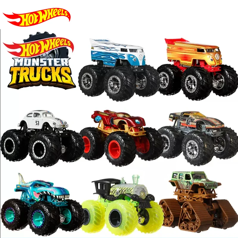 Original Hot Wheels Monster Truck Car Diecast 1:64 Voiture Maga Wrex Big Foot Loco Punk Kid Boys Toys for Children Birthday Gift