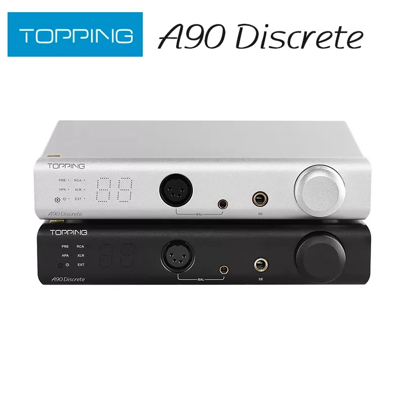 

TOPPING A90 Discrete Fully Dirscrete Balanced Headphone Amplifier NFCA 4Pin XLR /4.4 Balanced/6.35mm SE Output Pre-amplifier