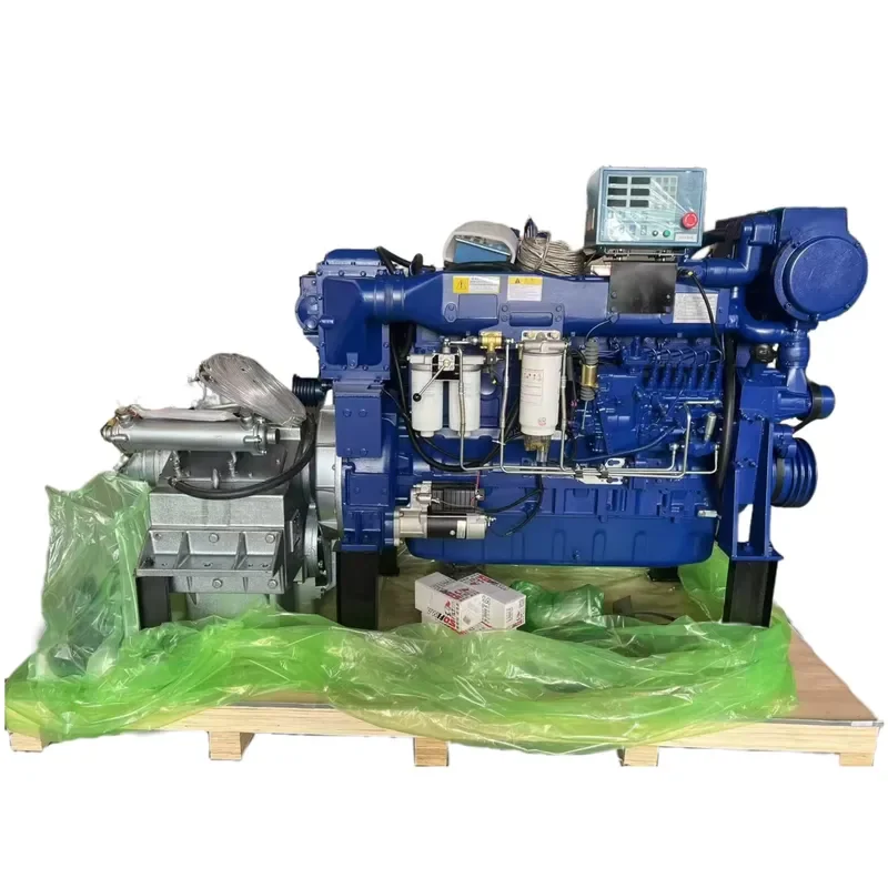 On Sale Electric Start Fishing Cargo Boat Inboard 400hp Marine Engine with FJ138 Gearbox for Weichai WD12