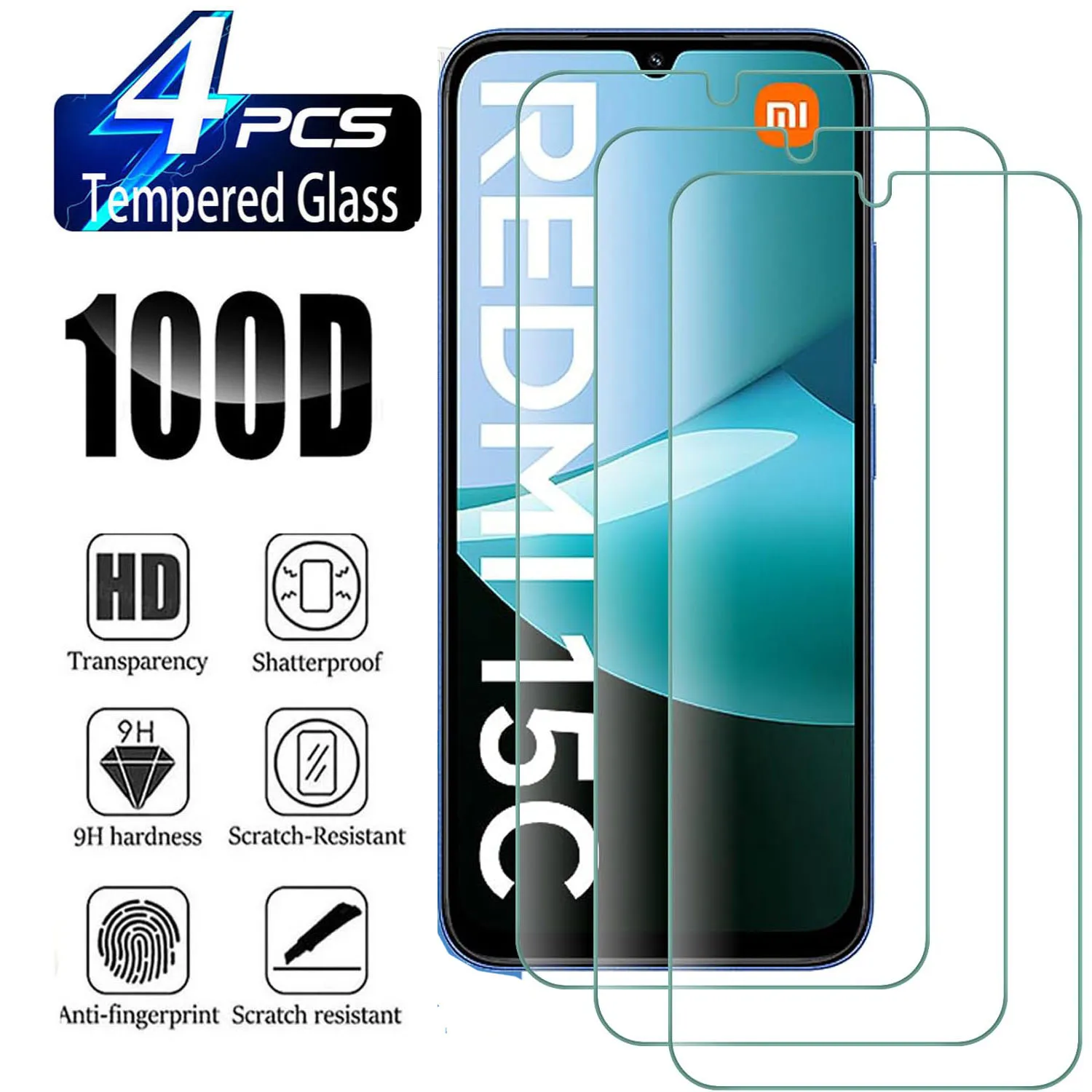 

2/4Pcs HD 9H Tempered Glass Film for Xiaomi Redmi 15C 4G/5G Screen Protector Anti-Explosion Clear Protective Glass