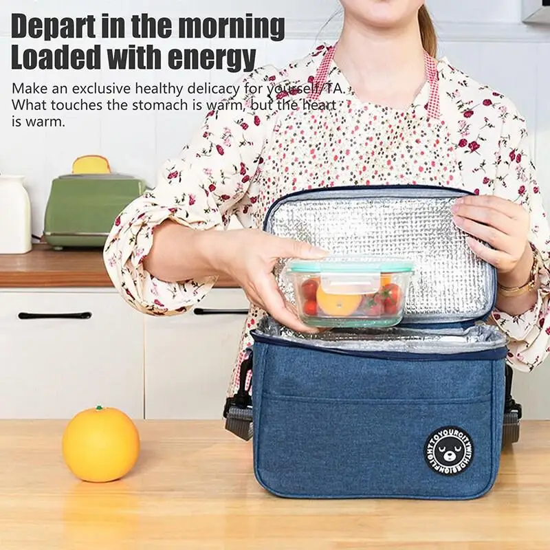 Version Insulated Lunch Bag Large-capacity Storage Handbag Waterproof Lunch Box Aluminum Foil Thick Student Lunch Bag Upgraded