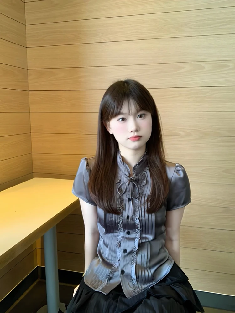 Ele Sle Summer New ort Sve irt-set met houten ontwerp Faionable topvest voor jonge vrouwen