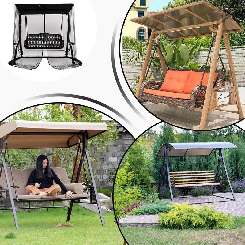 Outdoor swing Mosquitoes Netting Cooling Swing Seat Bugs Cover Garden Double Swing Chair Mosquito Net Curtain For Home Garden