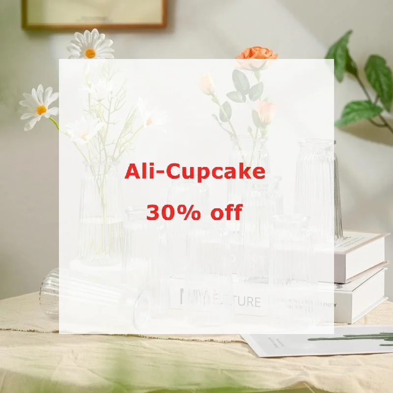 Ribbed Clear Glass Flower Vases Sturdy Textured Surface For Wedding Home Decor Floral Arrangements