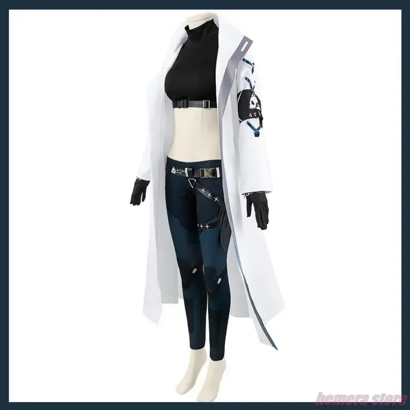 Anime Spiel blaue Ware Projekt MX Jomae Saori Cosplay Kostüm Perücke lange Trenchcoat Stiefel Frau sexy Halloween Karneval Anzug