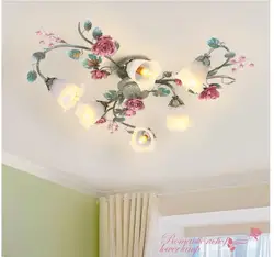 Modern Floral D88cm H20cm Princess Girls Bedroom Ceiling Light For Living Room Dining Sitting Room Led Light Home Ceiling Lamp