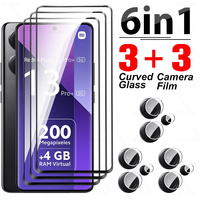 For Xiaomi Redmi Note 13 Pro+ Curved Glass 6in1 Tempered Glass Camera Film Redmy Note13 Pro Plus 13ProPlus 5G Screen Protector