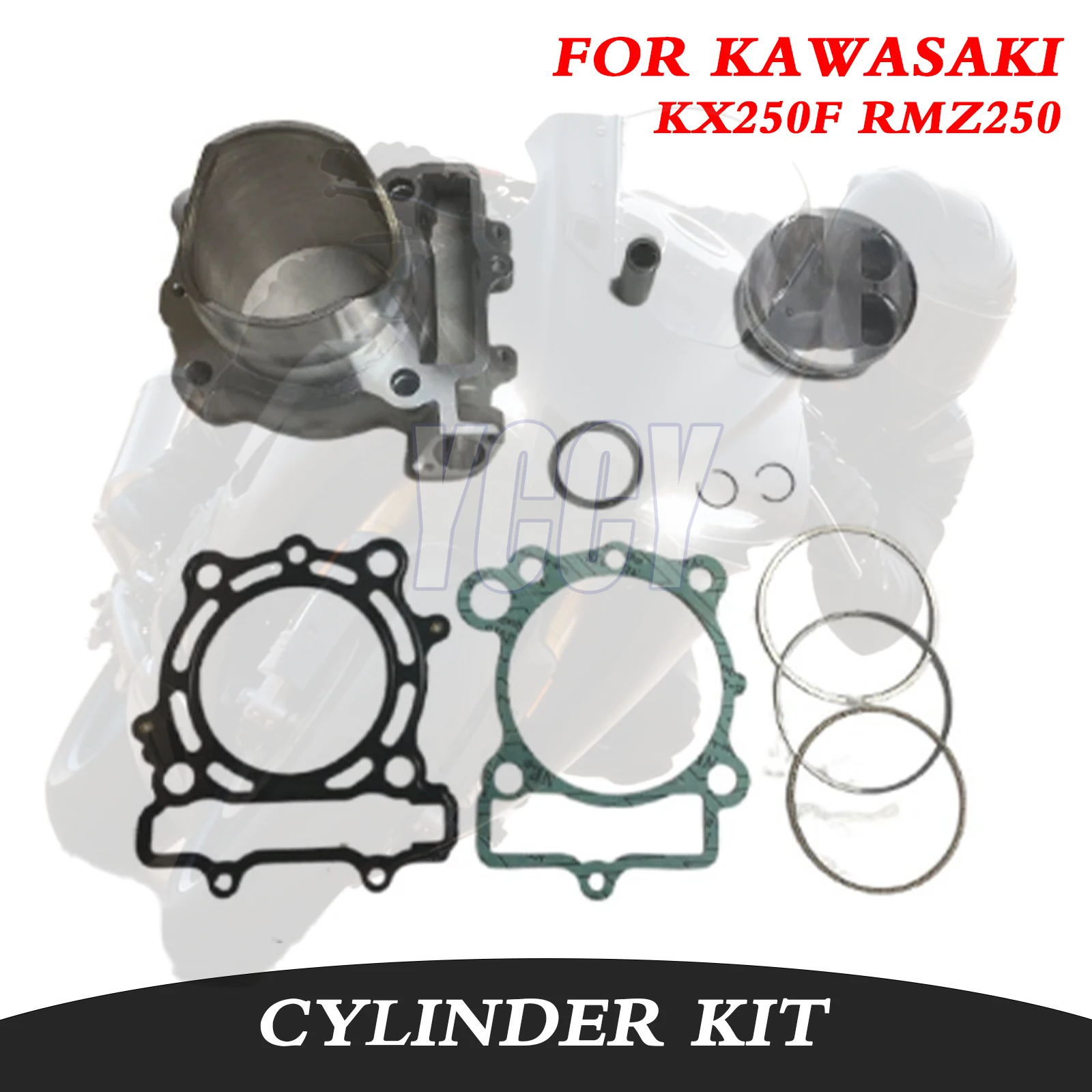77mm 250CC Kit de cilindro de motor de motocicleta de gran cilindro junta de anillo de pistón para KAWASAKI KX250F KX 250F RMZ250 KXF F RMZ 250 2009-2016