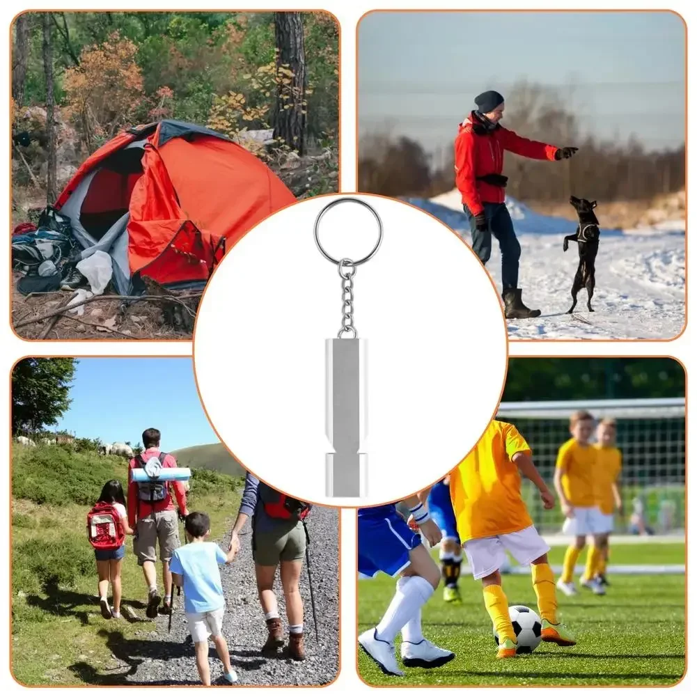 1-3PC Dual Frequency Survival Whistle Flat Metal Whistle for Outdoor Hiking Climbing Emergence Whistle Tools