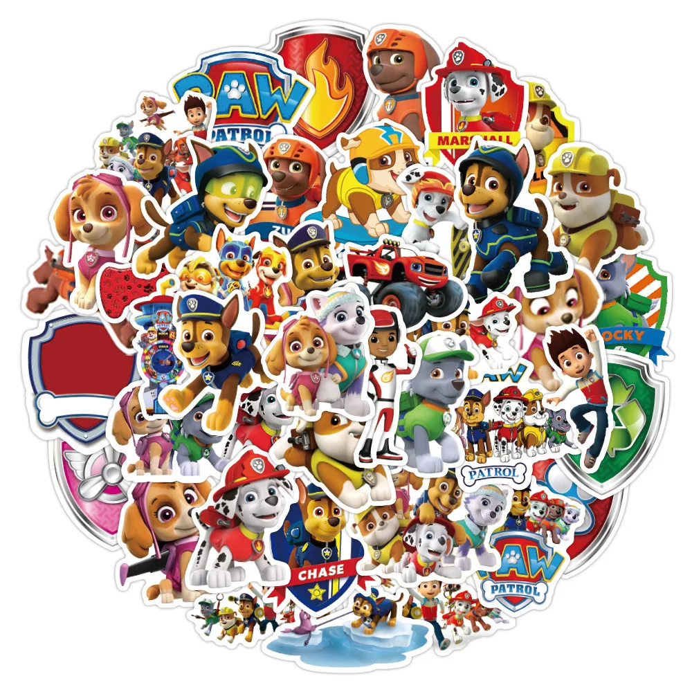 10/30/50PCS Cartoon PAW Patrol Stickers per bambini Ryder Marshall decalcomanie fai da te Laptop Phone Skateboard adesivo impermeabile giocattoli