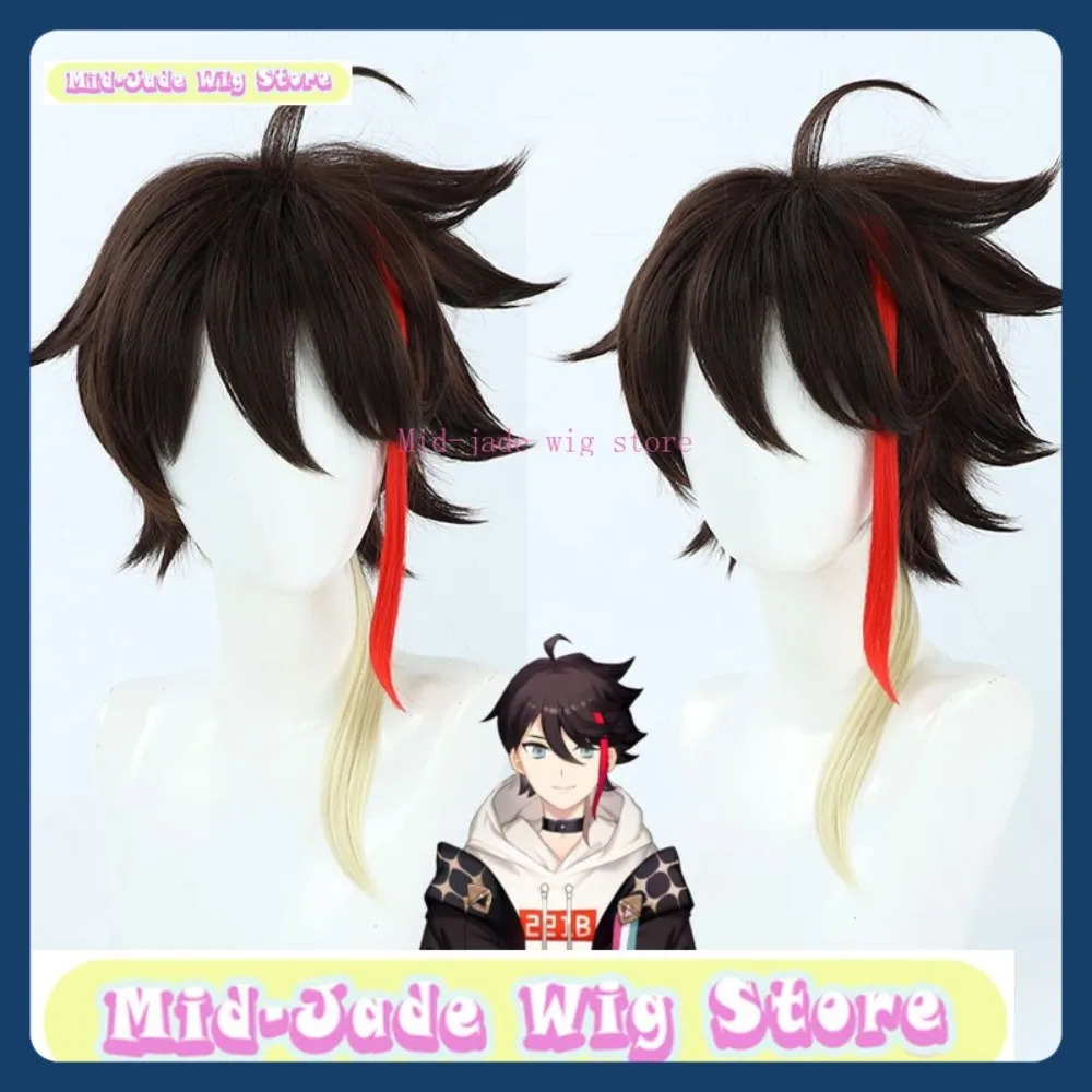 Mid-jade Perücke Shop NIJISANJI Saezugaoka Akina Cosplay Perücke Anime Spiel Rollenspiel Synthetische Haar Halloween Party Kostüme Requisiten