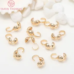 (3333) 50PCS 3,5 x8MM Gold Farbe Überzog Messing Crimp End Caps Verschlüsse Draht und Gewinde Abgedeckt Verschlüsse Schmuck Erkenntnisse Zubehör