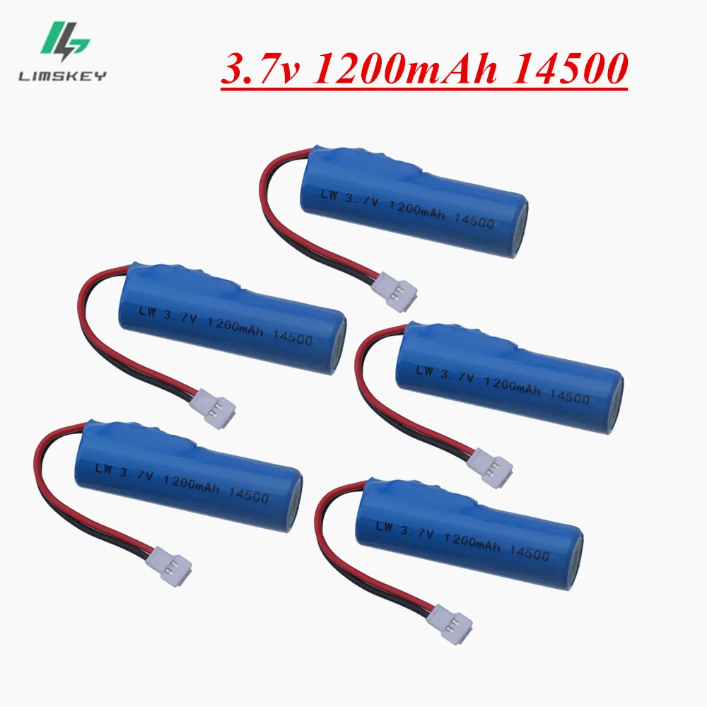 A bateria de lítio para RC brinca as peças, bateria do Li-íon, 3.7V, 1200mAh, 14500, TKKJ, H116, 2.4GHz, 4 canais, mini R, barco C, 3.7V, 1S