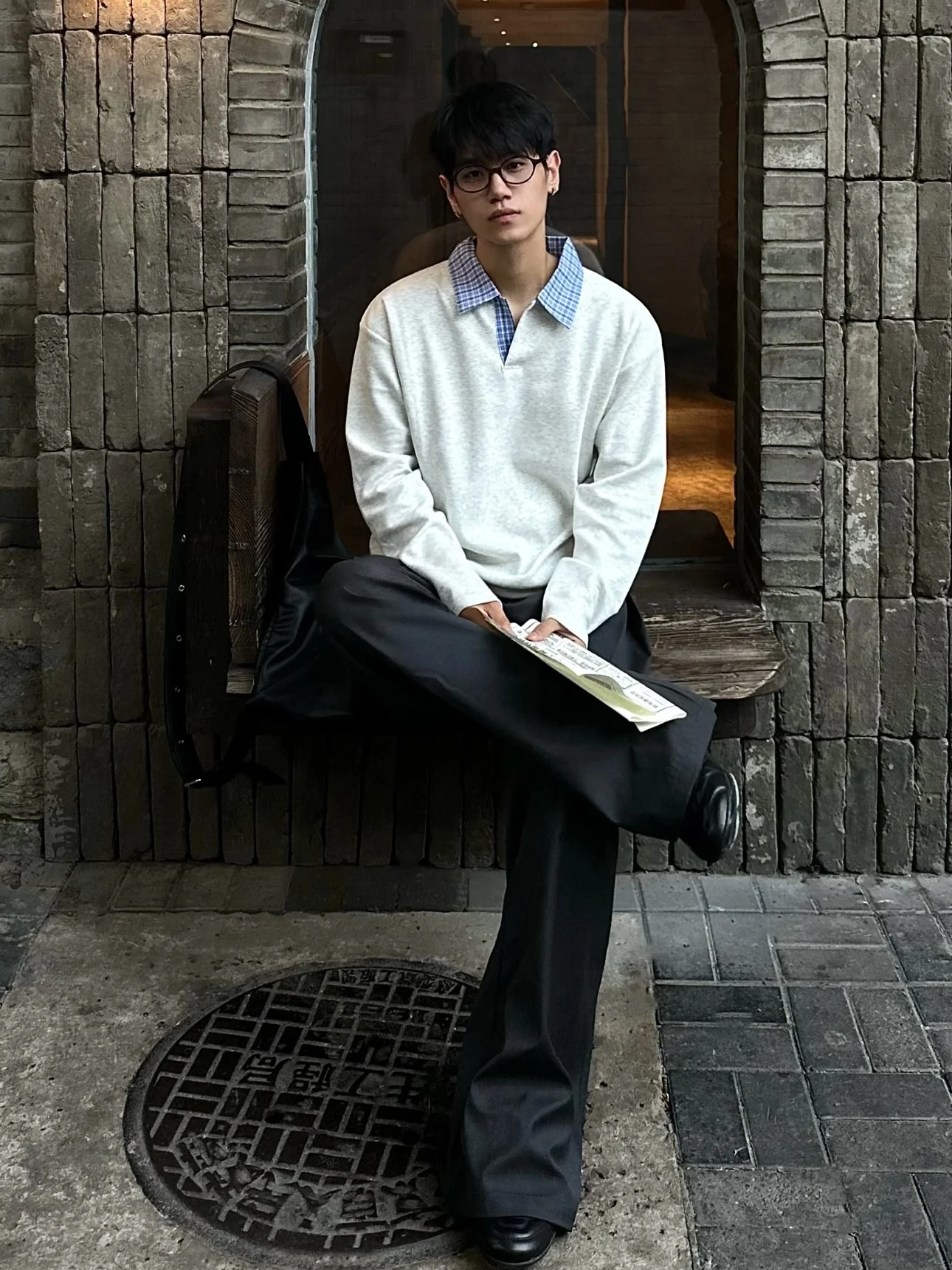 

Повседневный корейский лоскутный шерстяной костюм в стиле пэчворк, мужское длинное пальто на молнии SveTahud, рабочий верхний топ Faion College Wind