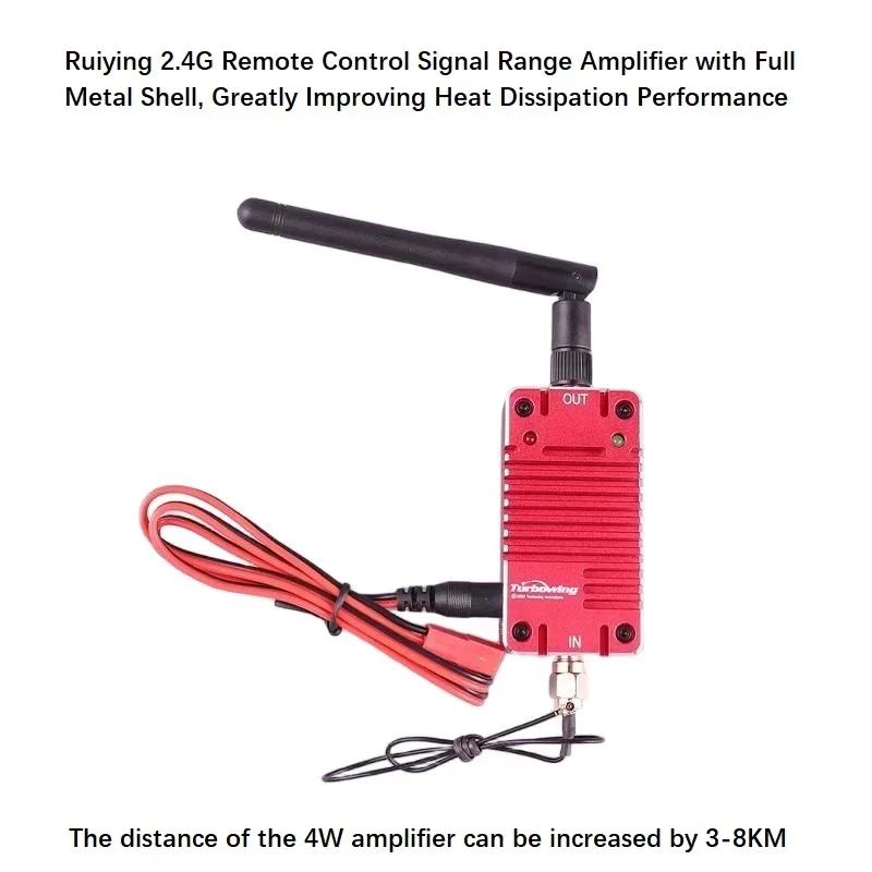 

4W 2.4G Signal Amplifier Range Extender High-power Aerial Drone Modification Turbowing Aircraft/EDUPAB0074W Bidirectional Signal