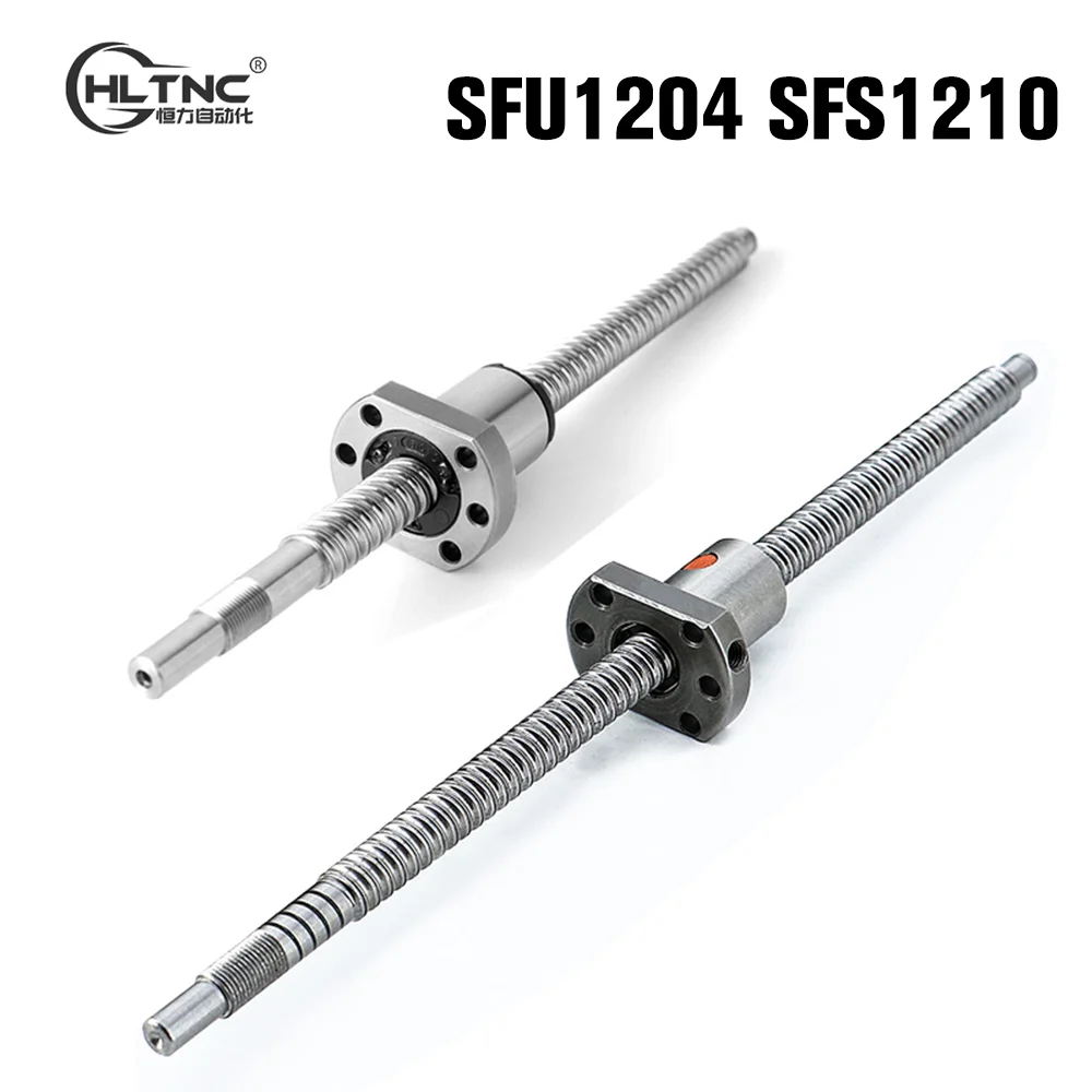 

HLTNC SFU1204 SFS1210 150 200 250 300 350 400 450 500 mm C7 Ballscrew With 1204 1210 Flange Nut + BK/BF10 End Machined For 3D