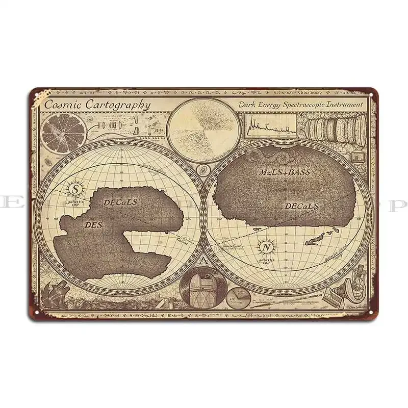Cosmic Cartography Metal Plaque Kitchen Pub Plates Personalized Wall Cave Retro Tin Sign Poster