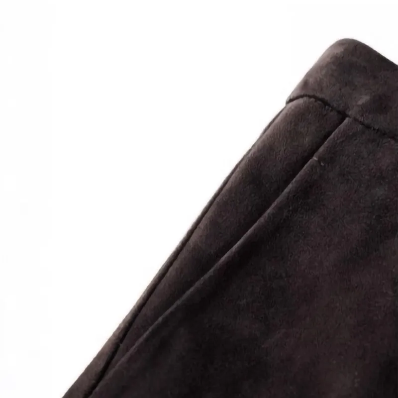 الفاخرة النساء ربيع الخريف أزياء جلد الغزال جلد طبيعي تنورة سوبر طويلة حورية البحر جلد الغنم الحقيقي السراويل