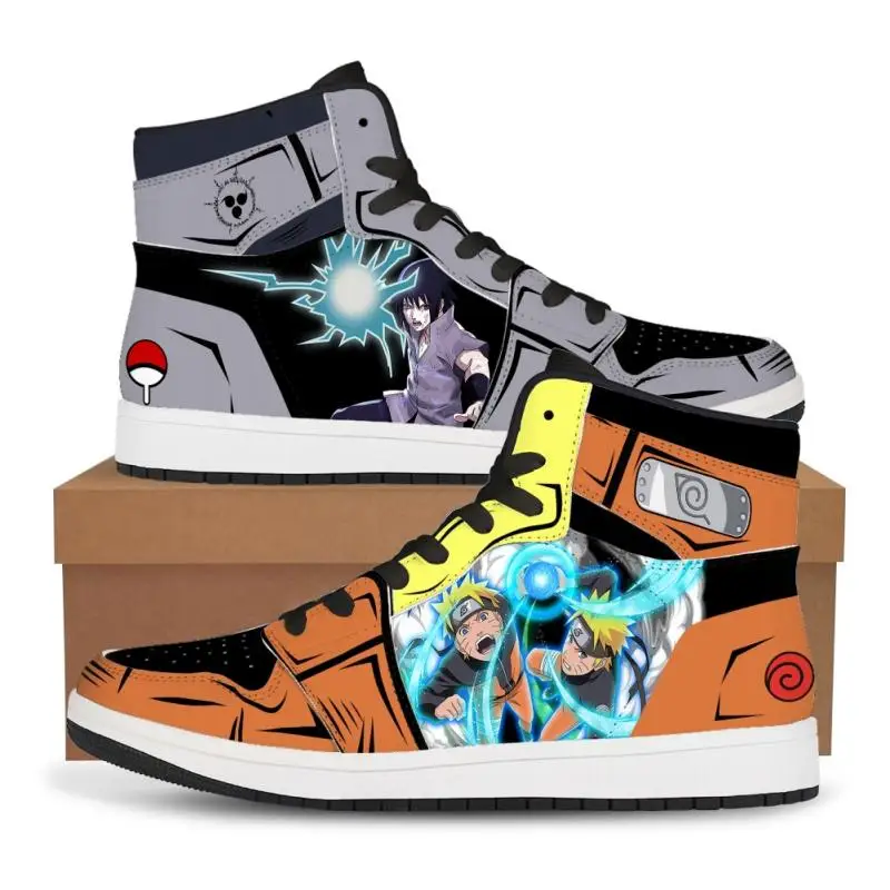 Naruto Anime Akatsuki High-Tops Sneakers Casual Shoes Basketball Shoes Cartoon Printing Comfortable Flat Shoes Men Birthday Gift