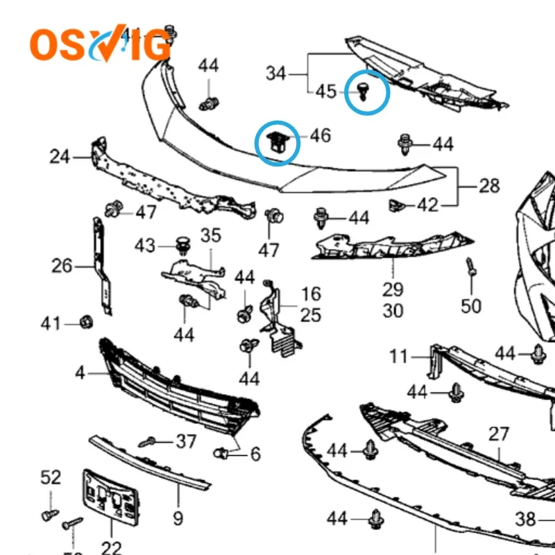 10pcs 91547-TZ5-A02, 91548-TZ5-A02 Car Striker Engine Bulkhead