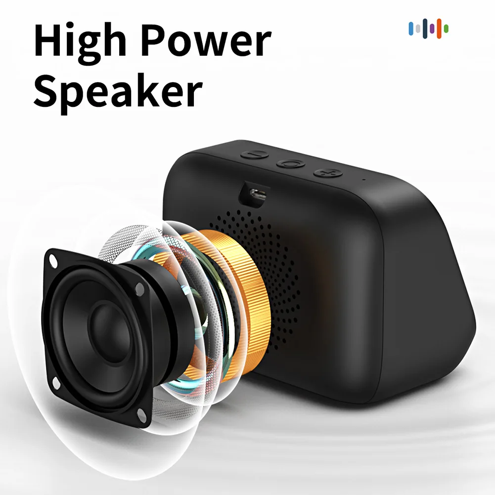 

Smart Speaker Voice Assistant Portable BT Speaker Alarm Clock Home Speaker for Bedroom Living Room