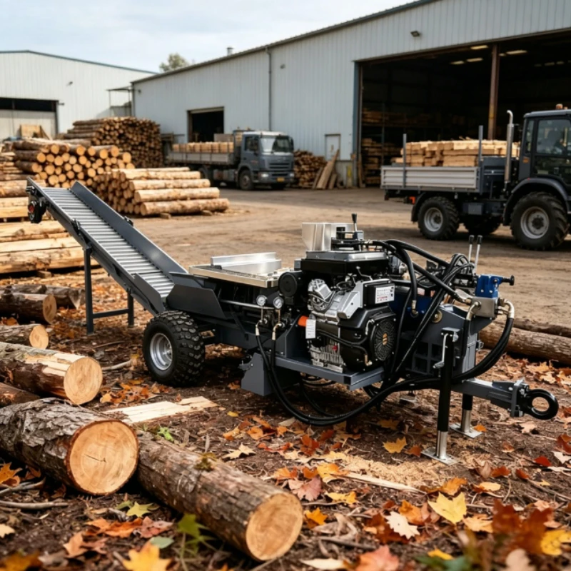 Professional Forestry Hydraulic Wood Splitter Industrial Gas Driven Firewood Splitting Machine For Large Forest Plantations