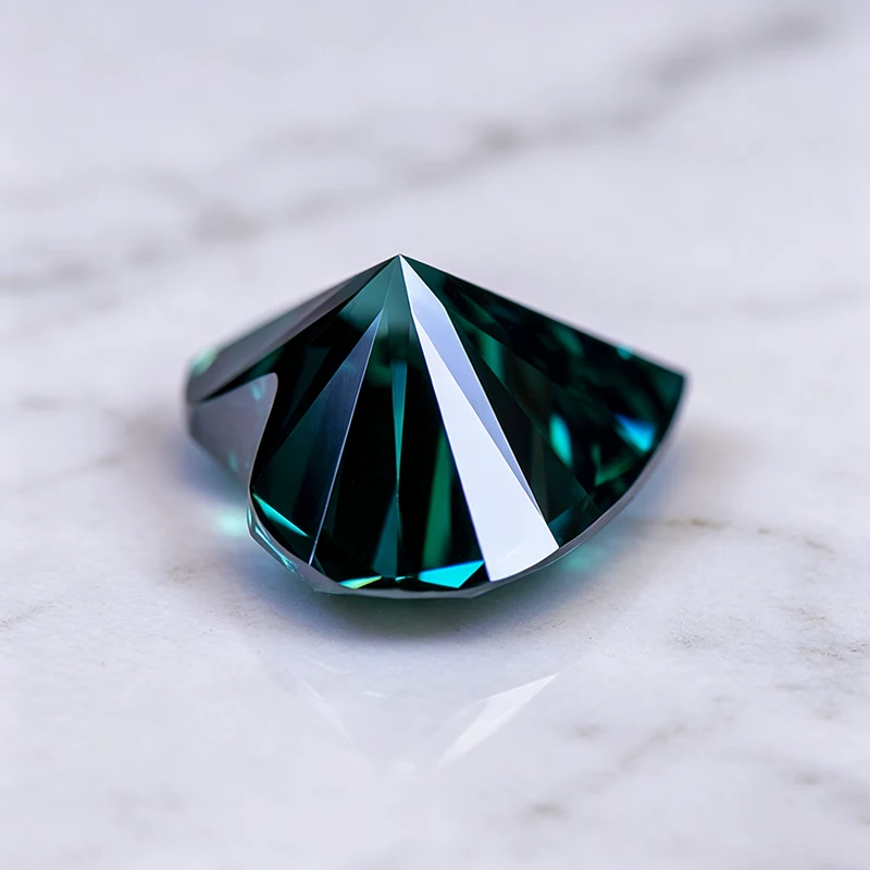 Moissanit-Stein Natürlicher Smaragdgrüner Herzschliff-Edelstein für DIY-Schmuck, Ringe, Ohrringe, Herstellungsmaterialien mit Zertifikat – Detail 2