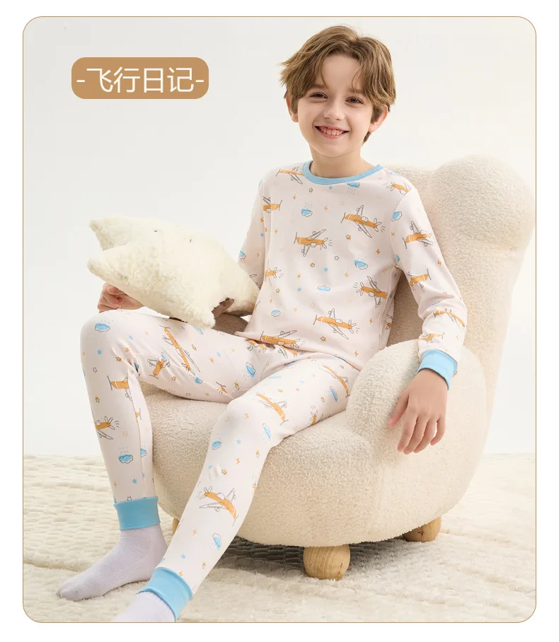 Boys Pajamas Sets 2 to 3 4 5 6 7 8 9 10 11 12 13 Years Cotton Soft Long Sleeve Toddler Boy Pijamas Set Blue Astronaut Pyjamas