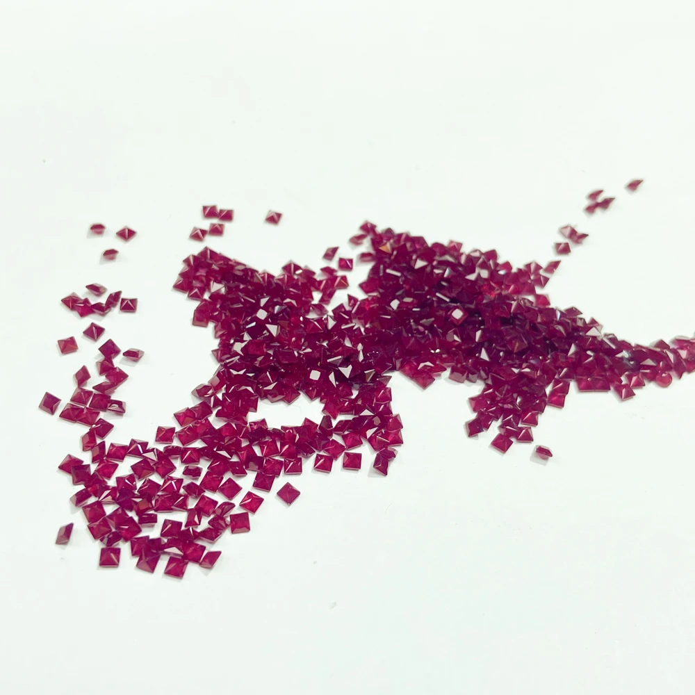 

Natural Ruby Loose Gemstone SquareCut Pigeon Blood Semi Precious Stones ​for DIY Jewelry Making Factory Wholesale