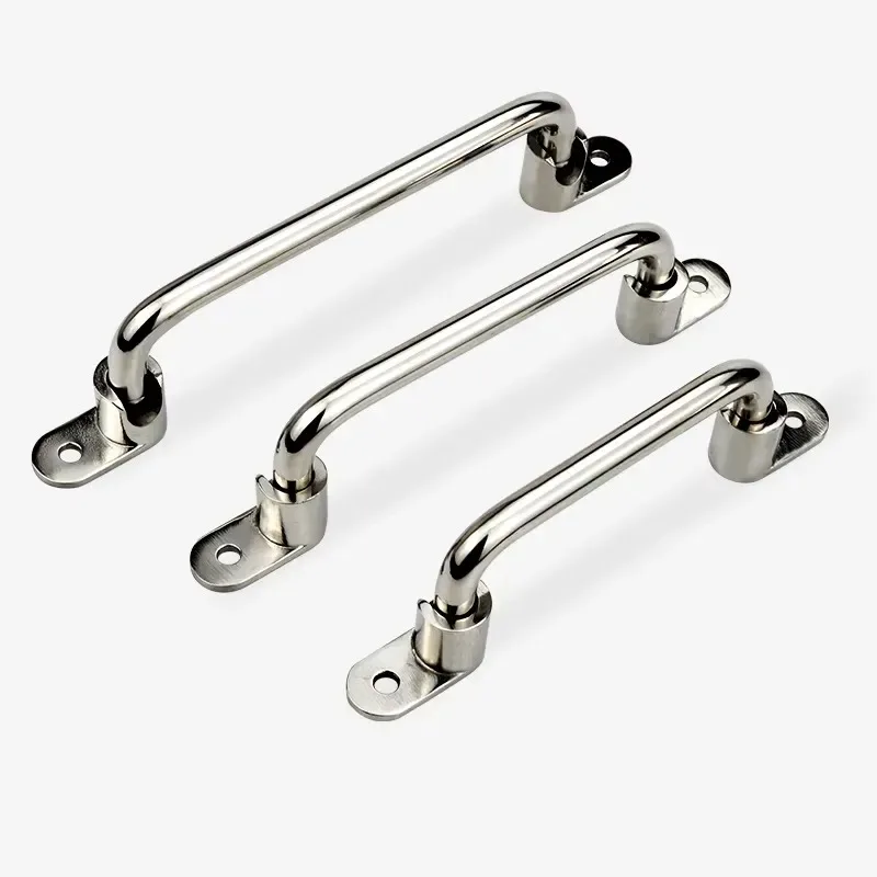 304 Stainless Steel Heavy Duty Folding Handle External Installed Industrial Equipment Handle Box Spring Handle 138mm 158mm