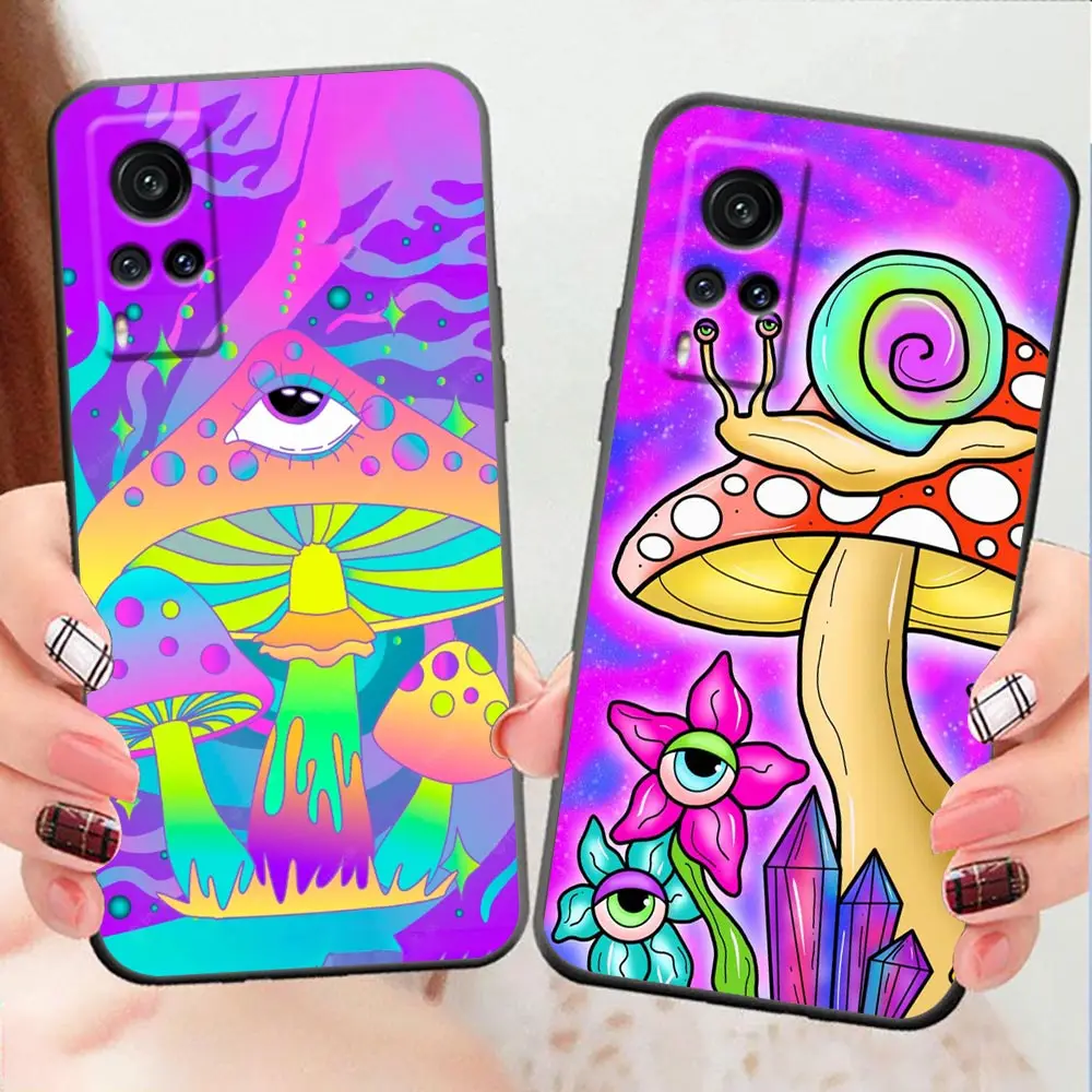 Colourful Psychedelic Trippy Art Funda Case For VIVO X90 X80 X70 X60 X50 X30 X23 X21 Plus V27 V25 V23 V23E V21 V21E V20 Pro Case