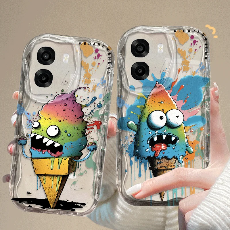 Flexible TPU Case For OPPO A6x A6k A6t A6 Pro 5G 5G Protective Cover Shockproof Ice Cream Pattern Fundas