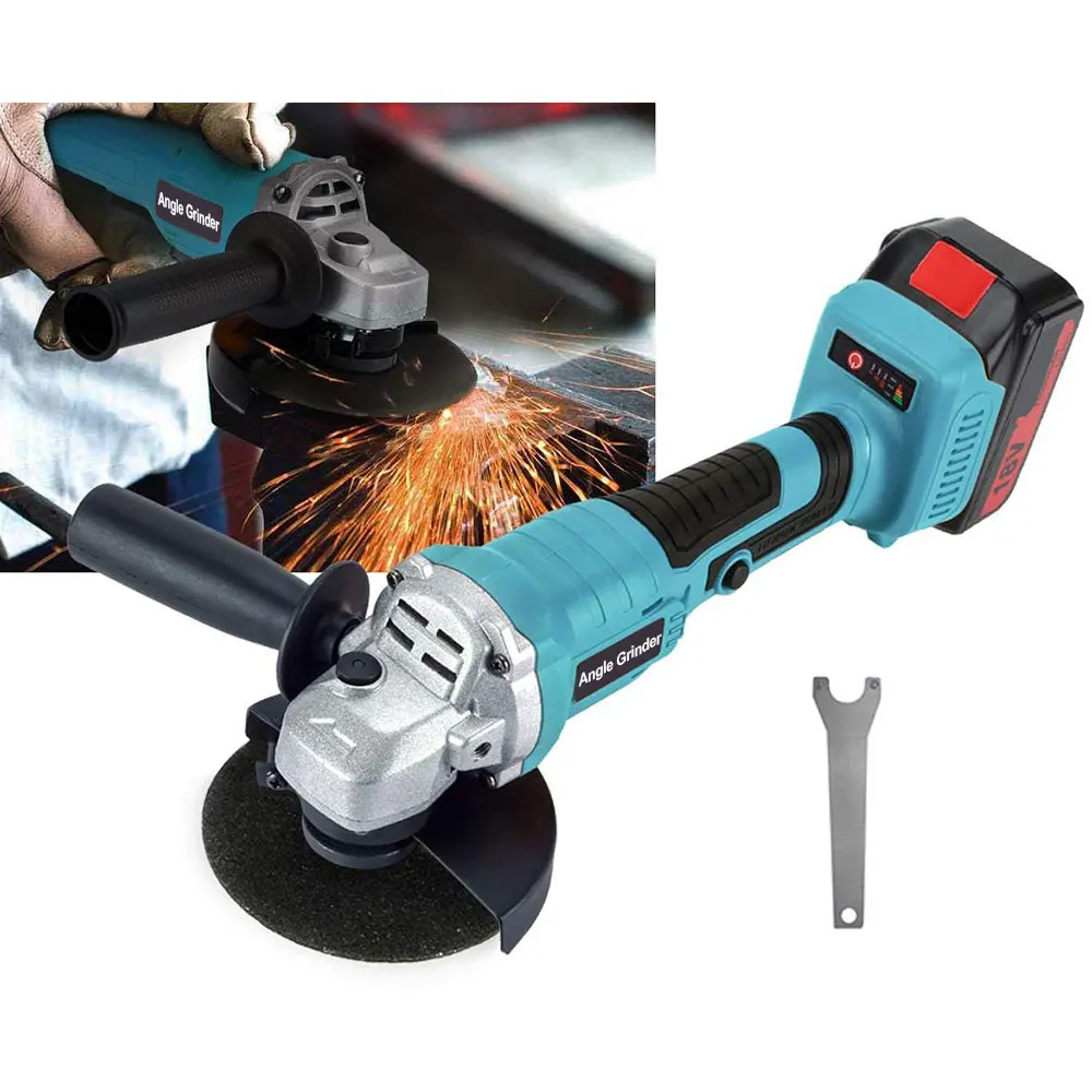 

Brushless Angle Grinder 125MM M14 9000RPM 3 Gear Electric Cutting Machine with Makita 18V Battery Power Tools